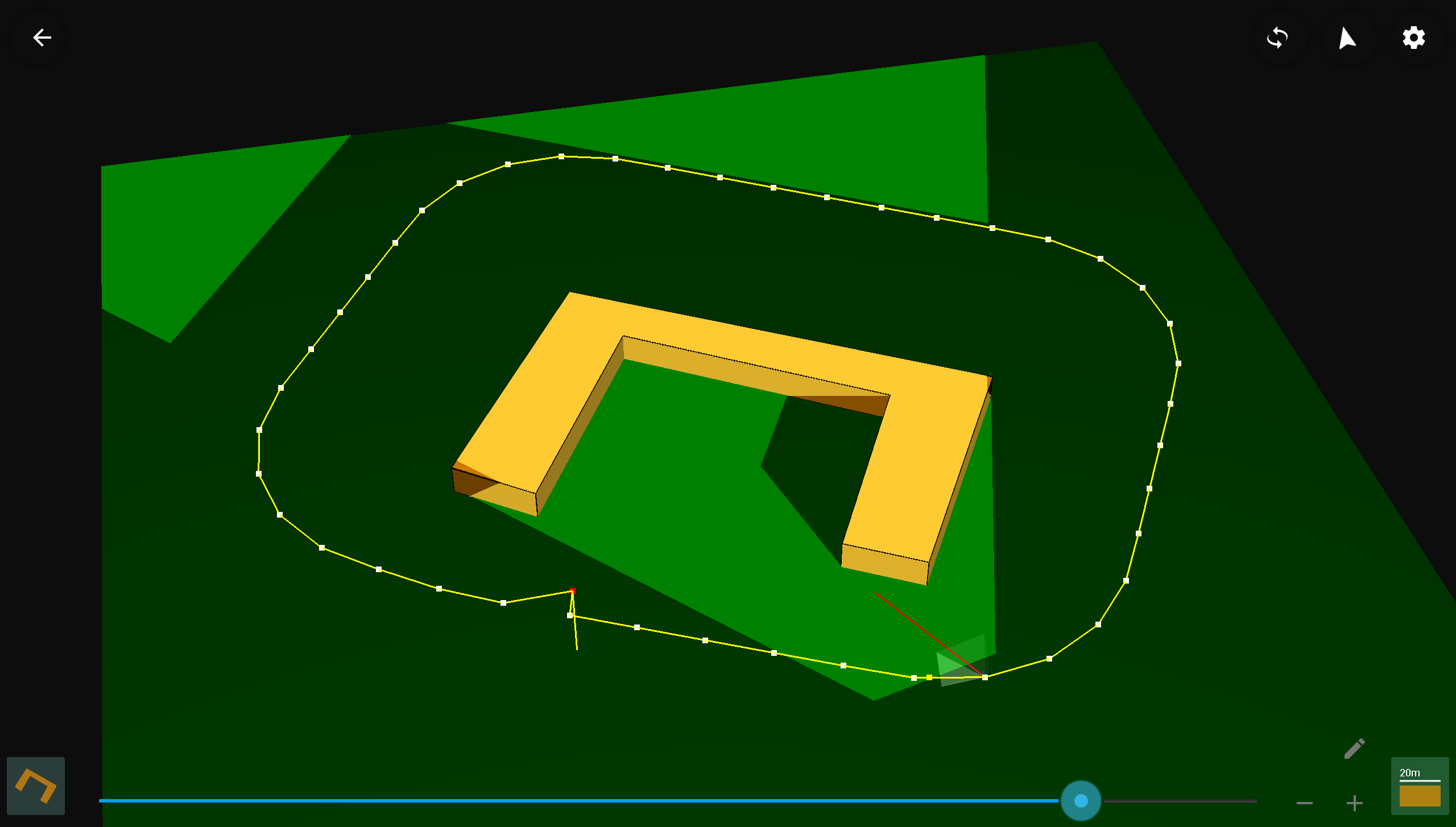 3D view of a convex hull flight plan