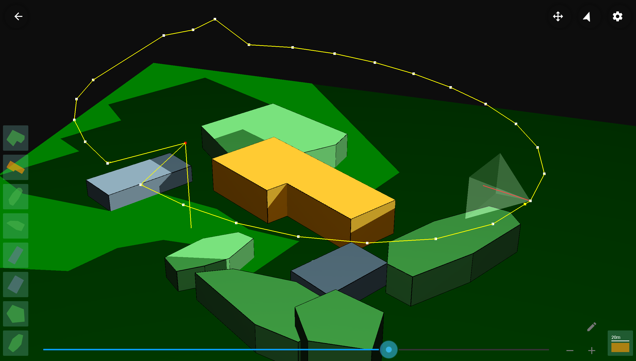 3D view of a ellipse flight plan