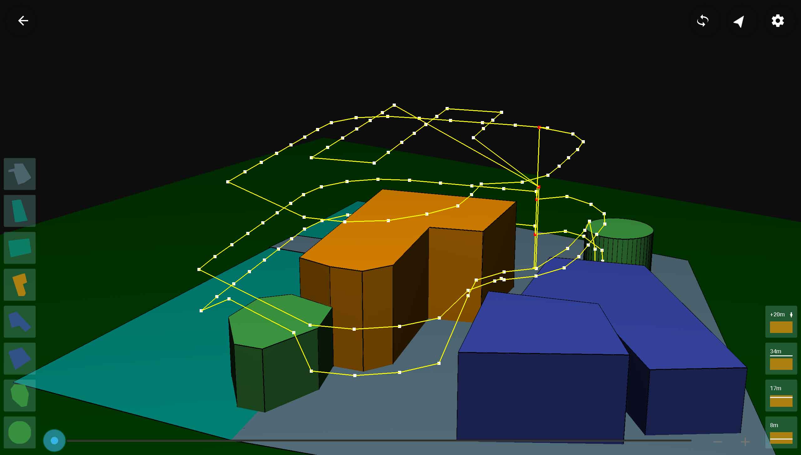 3D view of a site scan flight plan